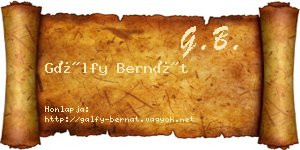 Gálfy Bernát névjegykártya